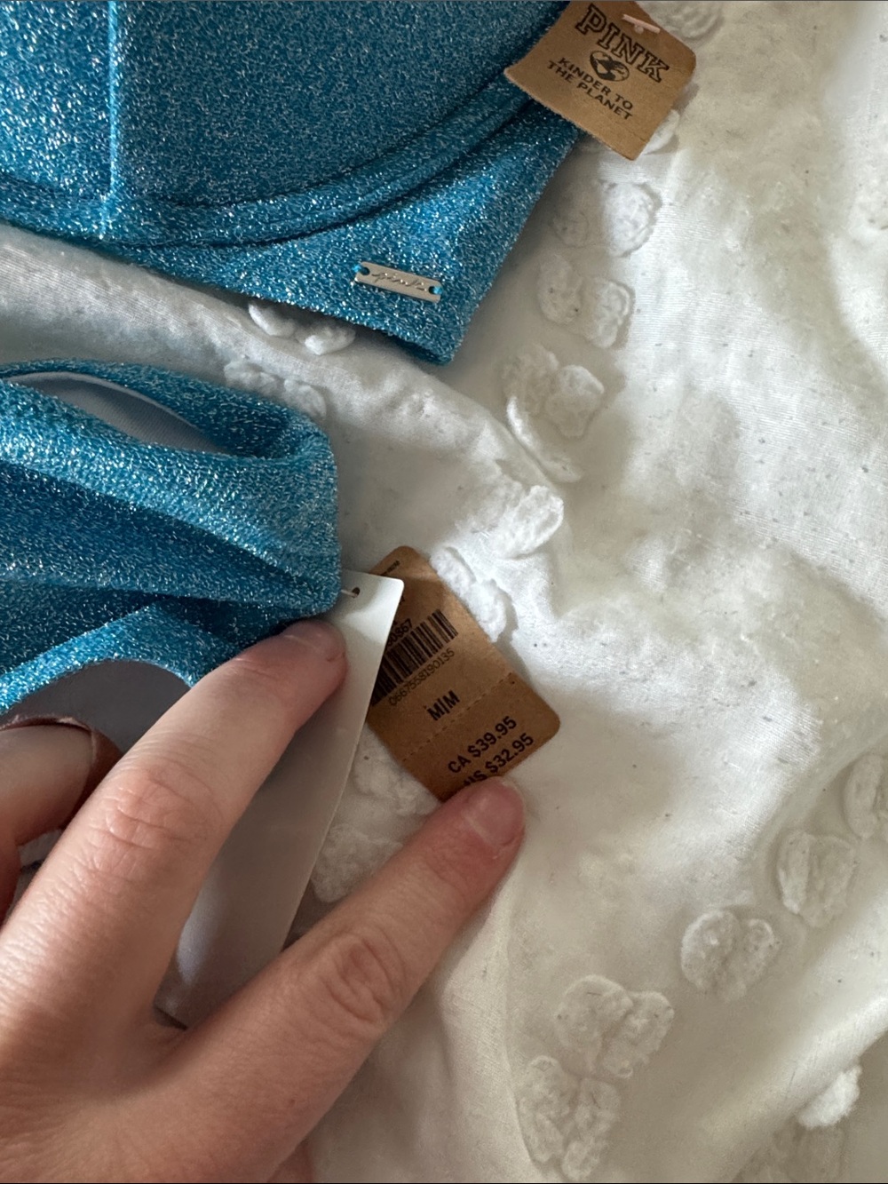 PINK Victoria's Secret Shimmery Teal Blue Bikini Set - Picture 2 of 3
